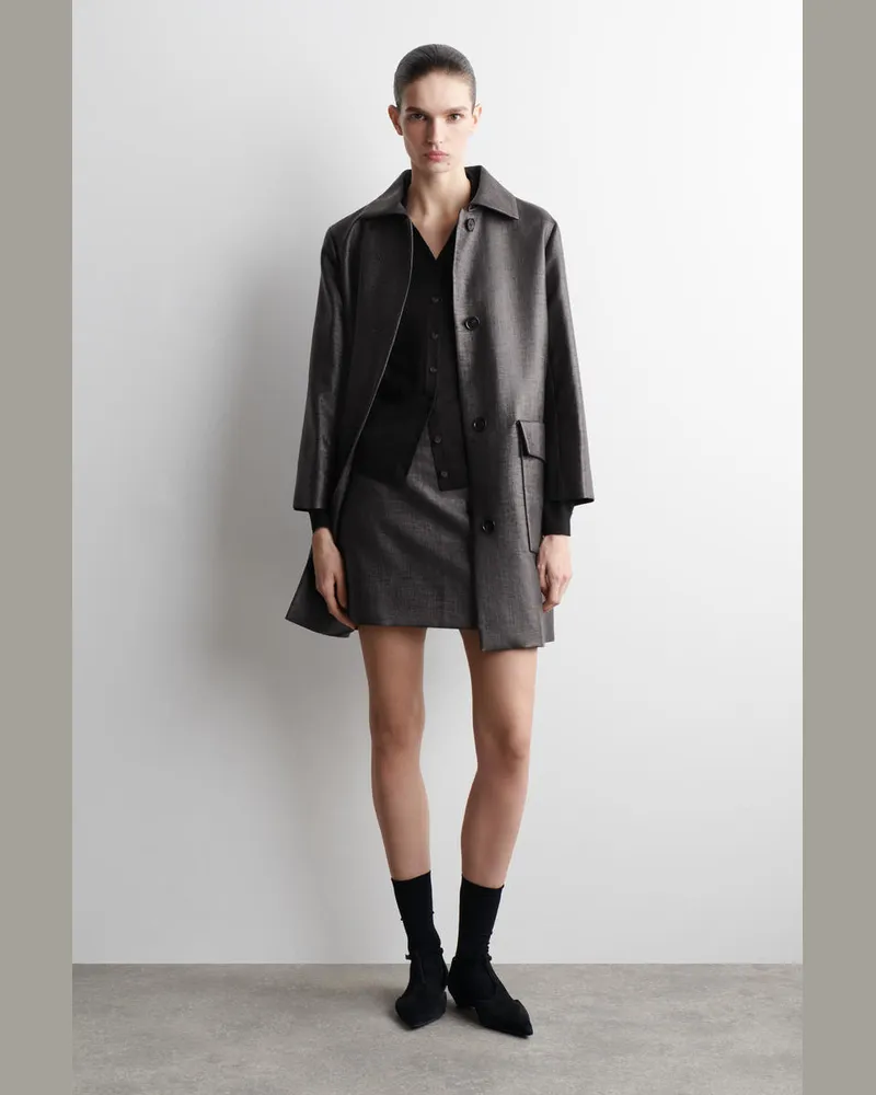 COS Strickhemd Aus Leinen-Merinowoll-Mix Schwarz