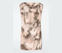 Drapiertes Seidenkleid Mit Print