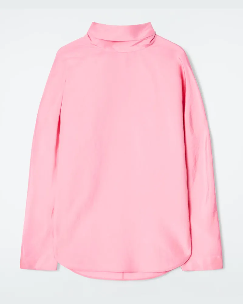 COS Rund Geschnittene Bluse Mit Bändern Rosa