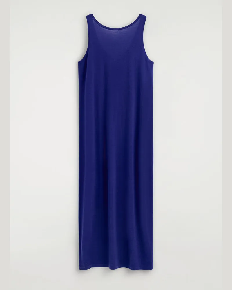 COS Abgerundetes Maxikleid Aus Merinowolle Blau