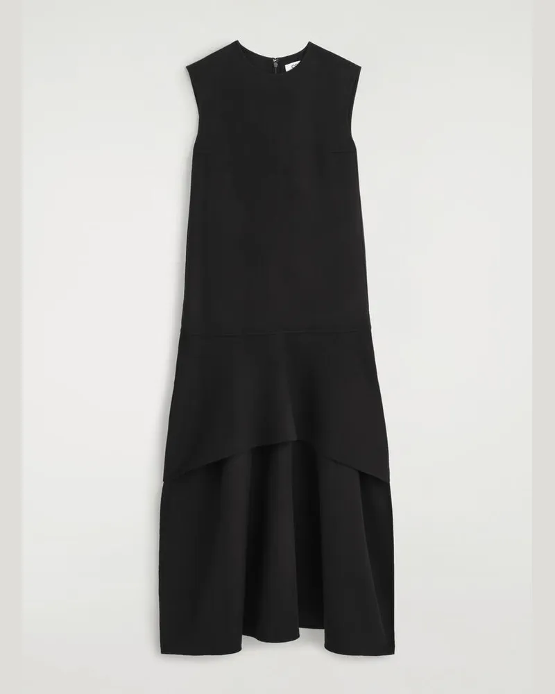 COS Kleid Aus Doubleface-Wolle Mit Tiefer Taille Schwarz