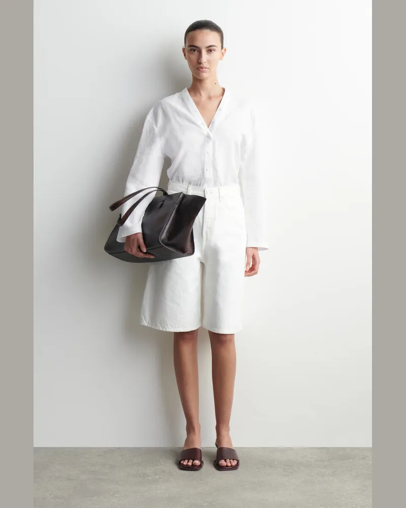 COS Mules Aus Leder Mit Kitten-Heel Rot