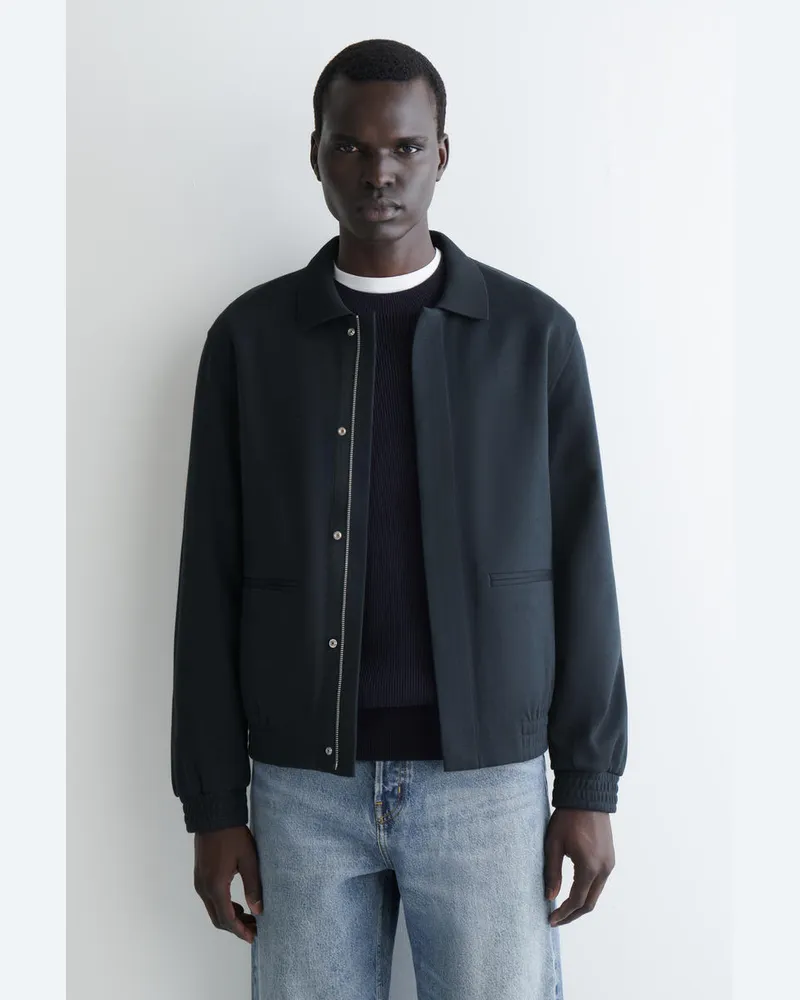 COS Harrington-Jacke Aus Jersey Blau