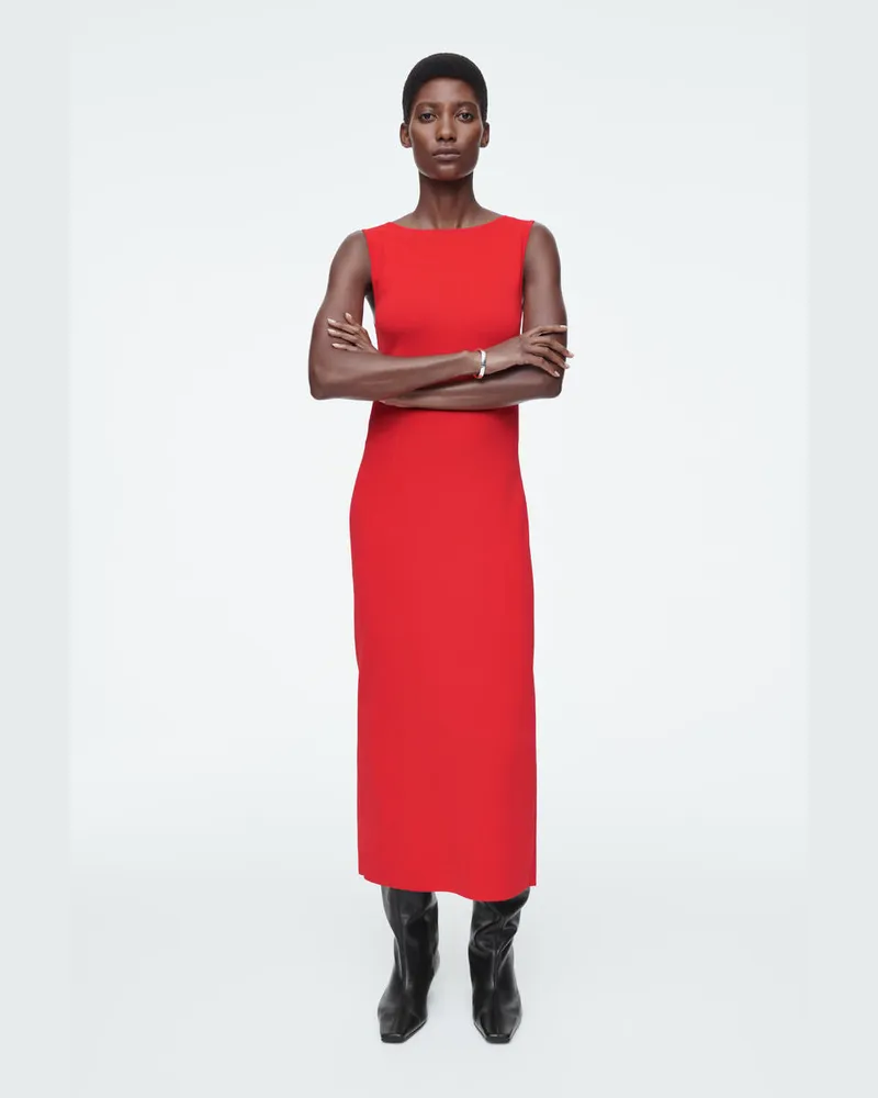 COS Maxikleid Mit Korsett-Details Rot