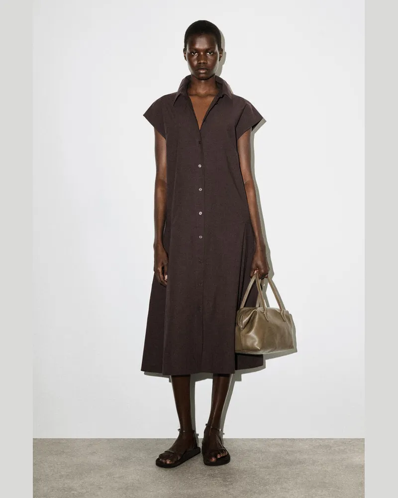 COS Ärmelloses Hemdkleid Aus Baumwoll-Popeline Braun