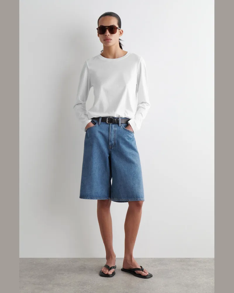 COS Lange Jeansshorts Blau