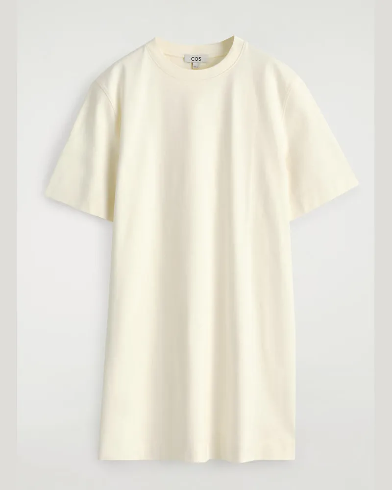 COS Kurzes T-Shirt-Kleid Aus Baumwolle Weiß