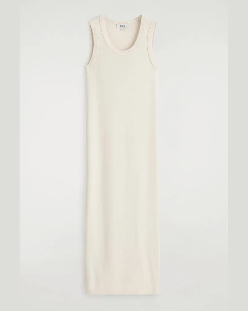COS Ärmelloses Kleid Aus Baumwoll-Seiden-Mix Weiß