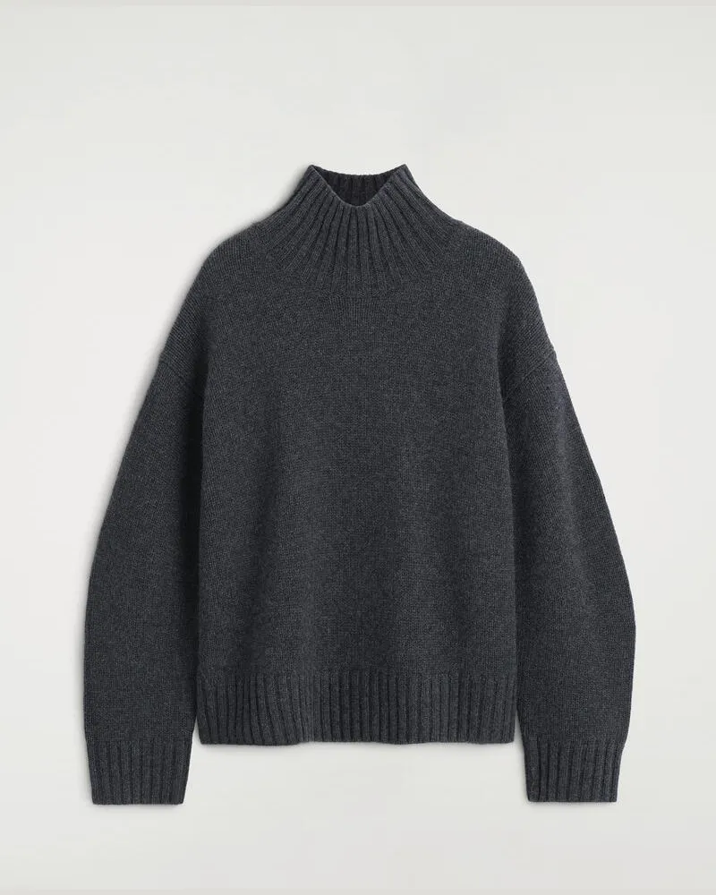 COS Grobstrickpullover Aus Reinem Kaschmir Grau