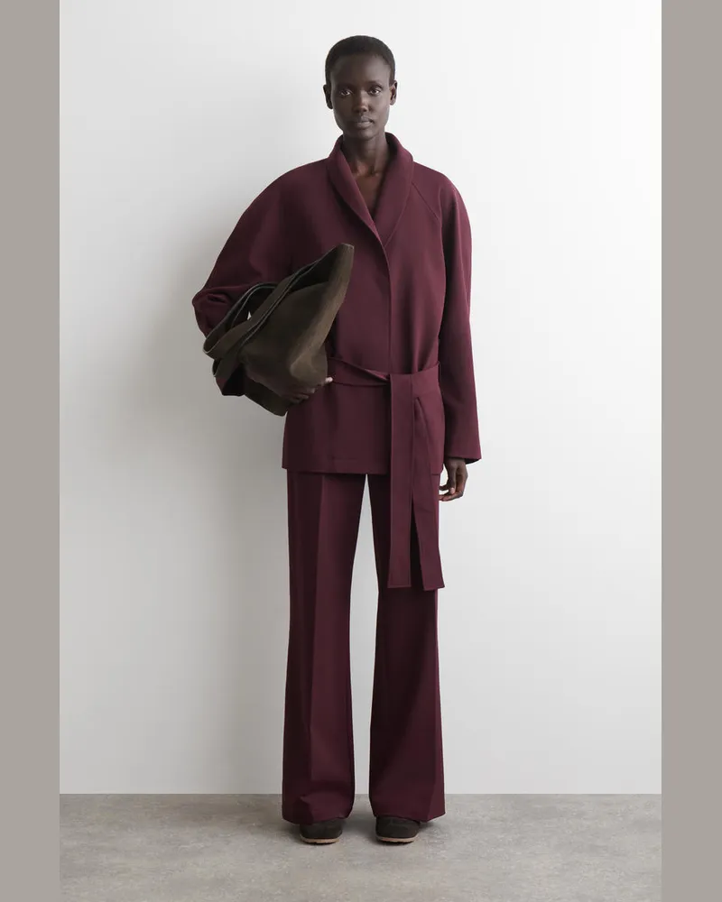 COS Hose Aus Woll-Mix Mit Geradem Bein Rot