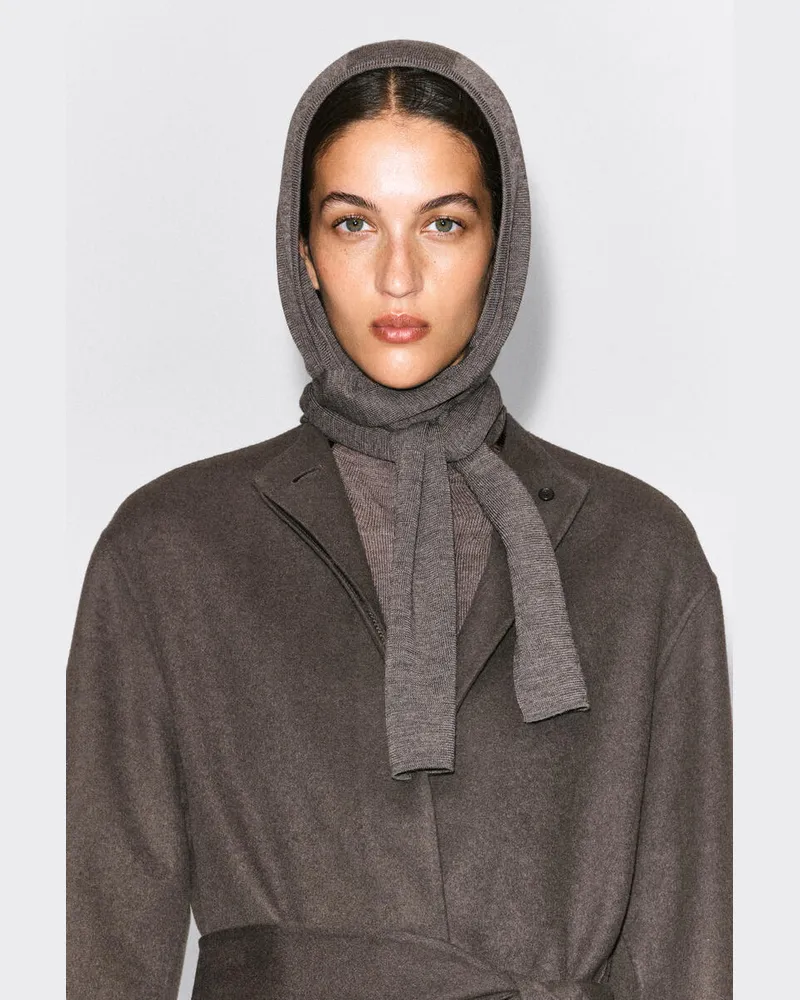 COS Kapuzenschal Aus Merinowolle Beige