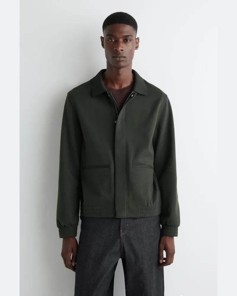 COS Harrington-Jacke Aus Jersey Grün