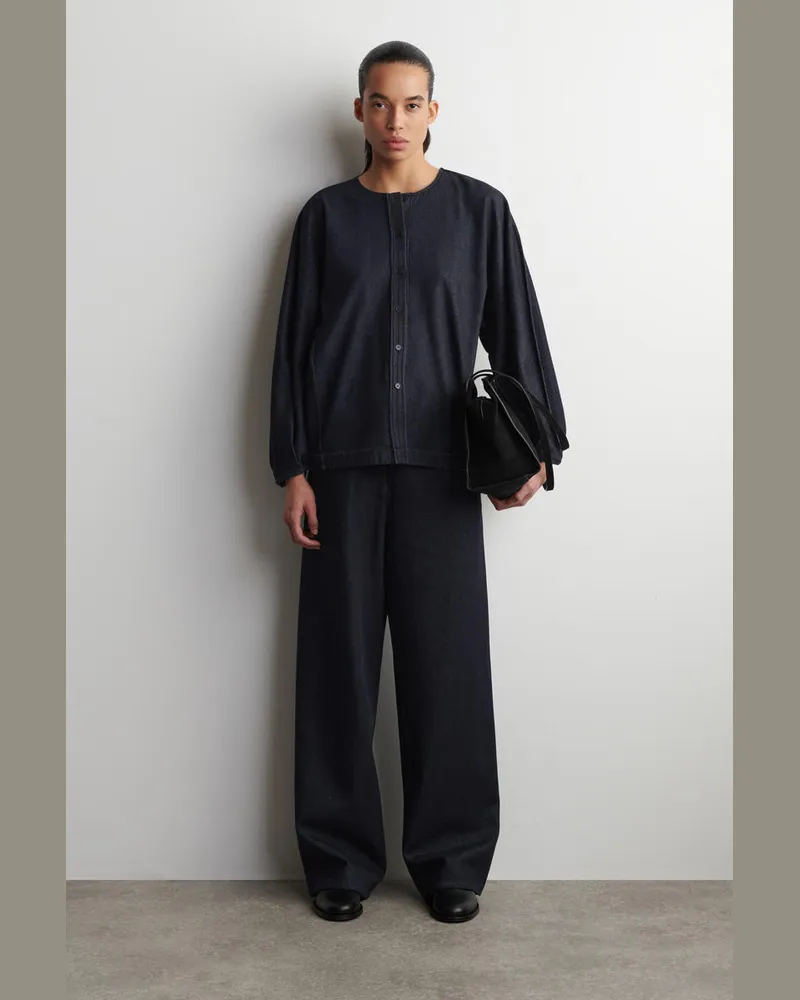 COS Hose Aus Denim Mit Kordelzugbund Blau