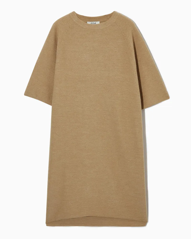 COS T-Shirt-Kleid Aus Wolle Mit Oversized-Passform Braun