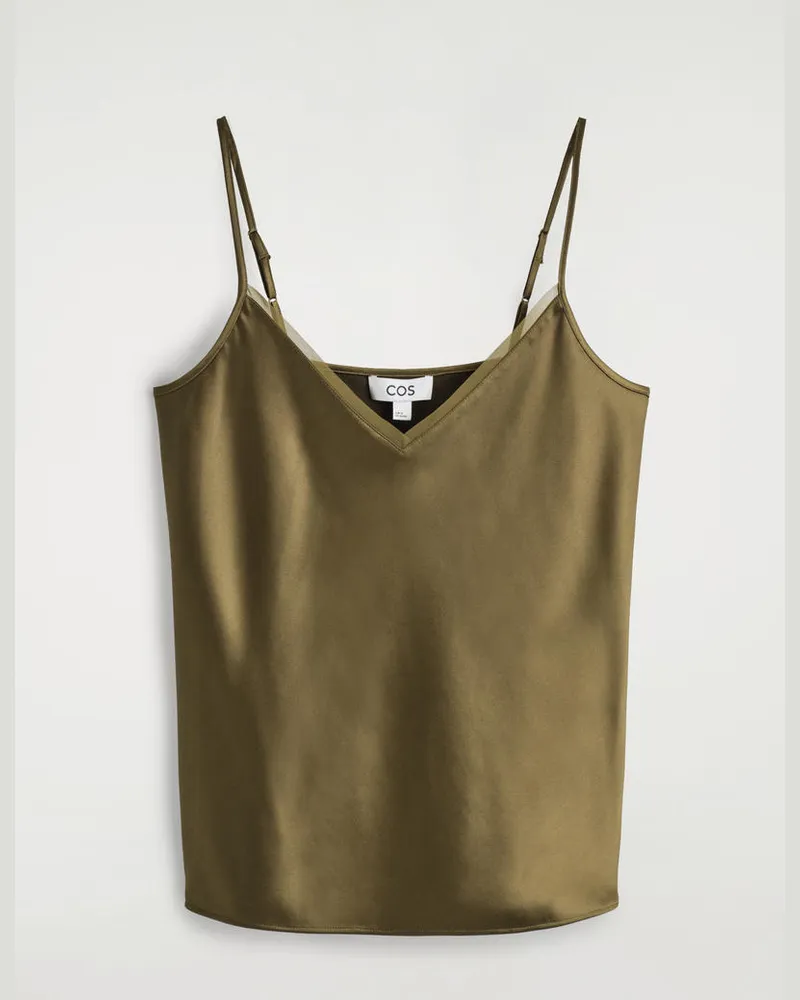 COS Trägertop Aus Satin Mit V-Ausschnitt Braun