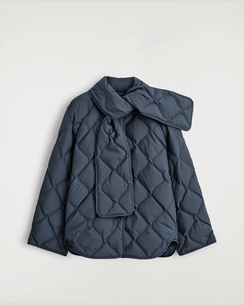 COS Steppjacke Mit Schaldetail Blau