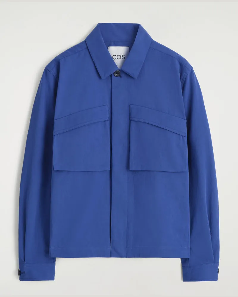 COS Utility-Hemdjacke Aus Baumwoll-Twill Blau