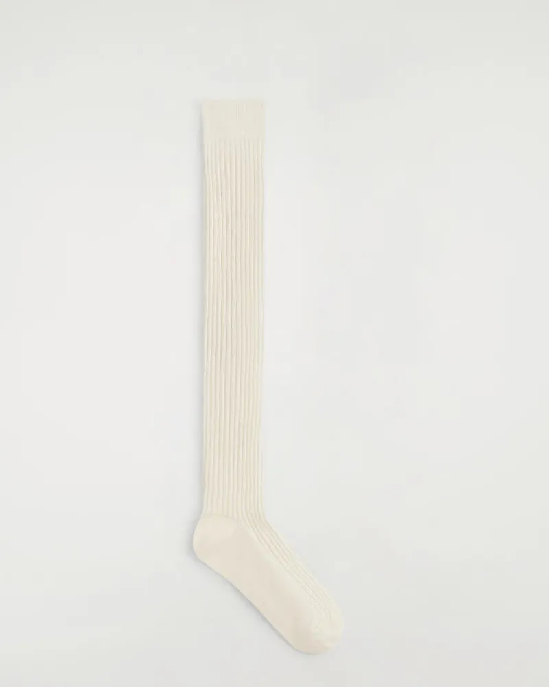 COS Lange Stiefelsocken Aus Wolle Weiß