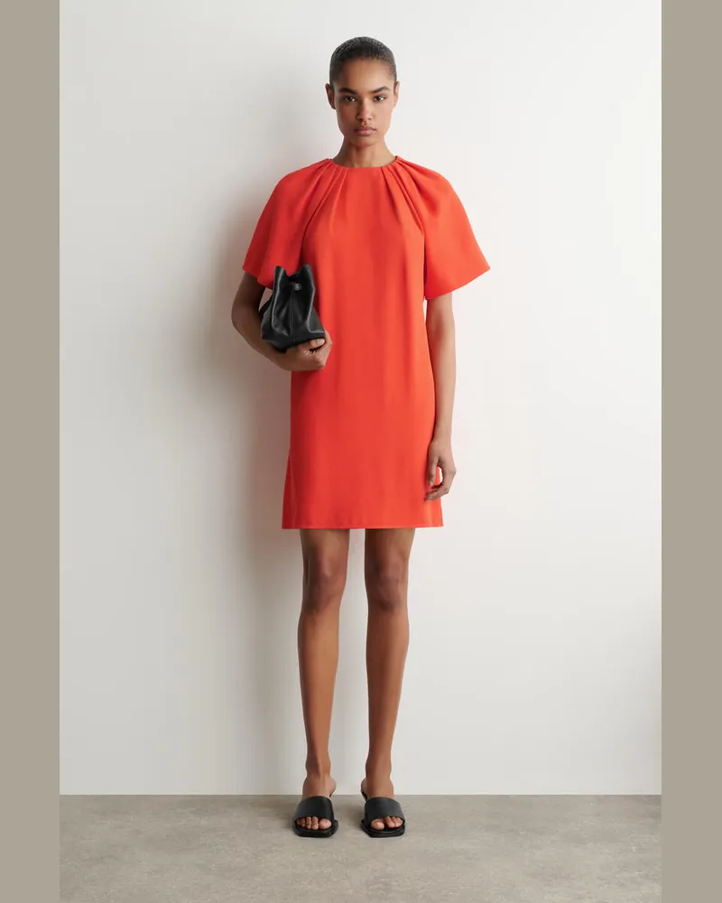 COS Kurzärmliges Minikleid Mit Raffungen Orange