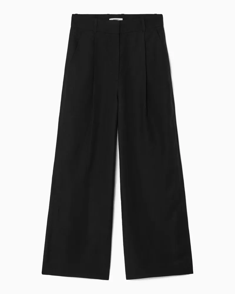 COS Lockere Hose Aus Leinen-Mix Mit Weitem Bein Schwarz