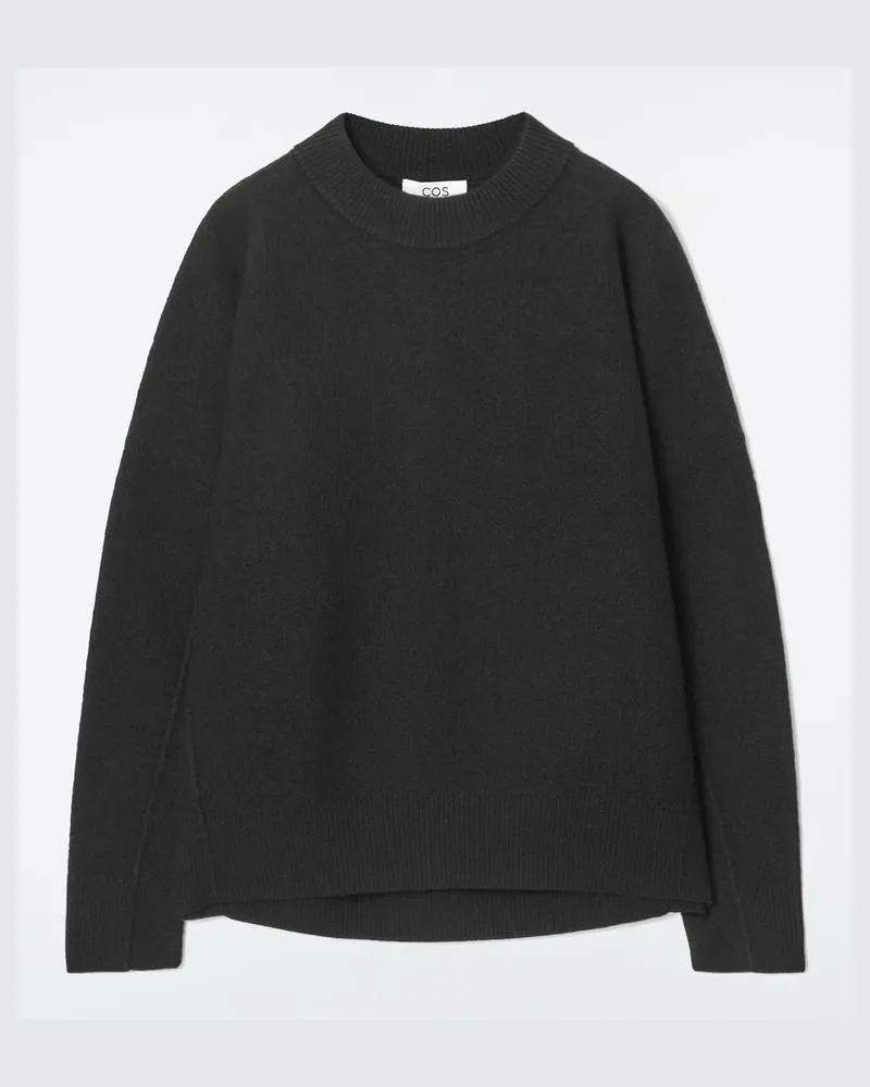 COS Oversized-Pullover Aus Gekochter Merinowolle Schwarz