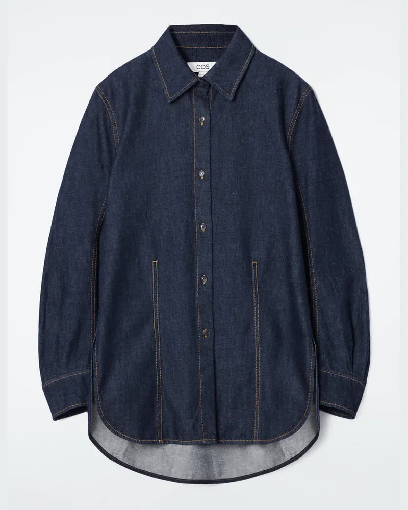COS Oversized-Jeanshemd Blau