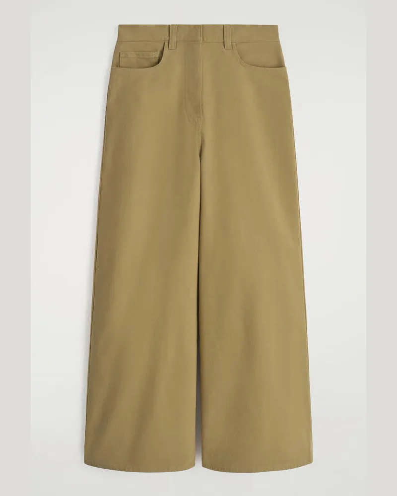 COS Verkürzte Hose Aus Baumwolle Mit Weitem Bein Beige