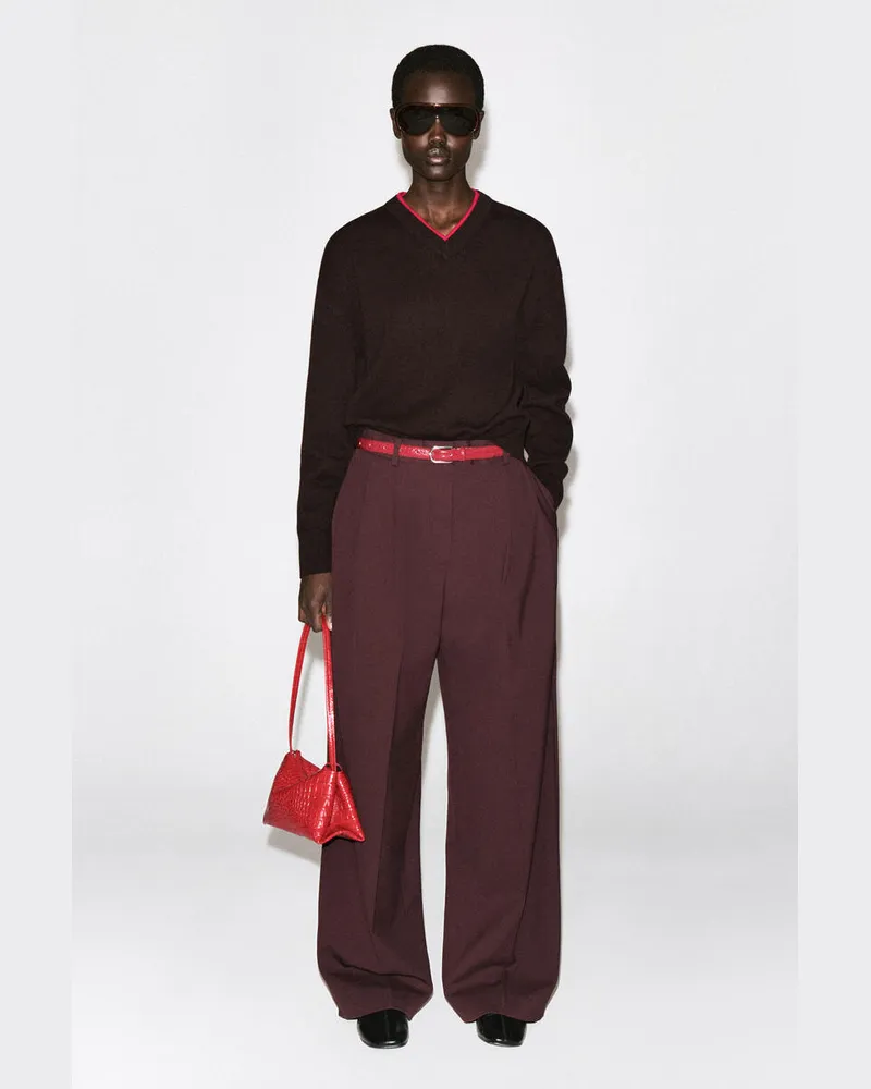 COS Mini Pavilion Tasche - Leder In Krokodiloptik Rot