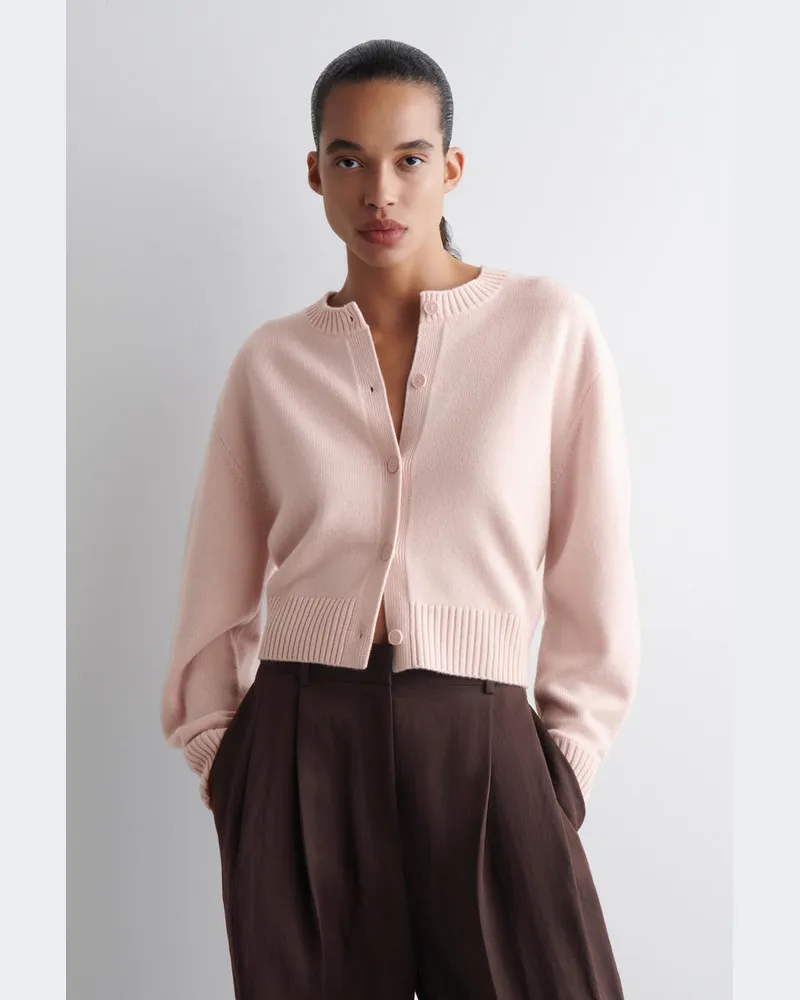 COS Strickjacke Aus Merinowolle Rosa