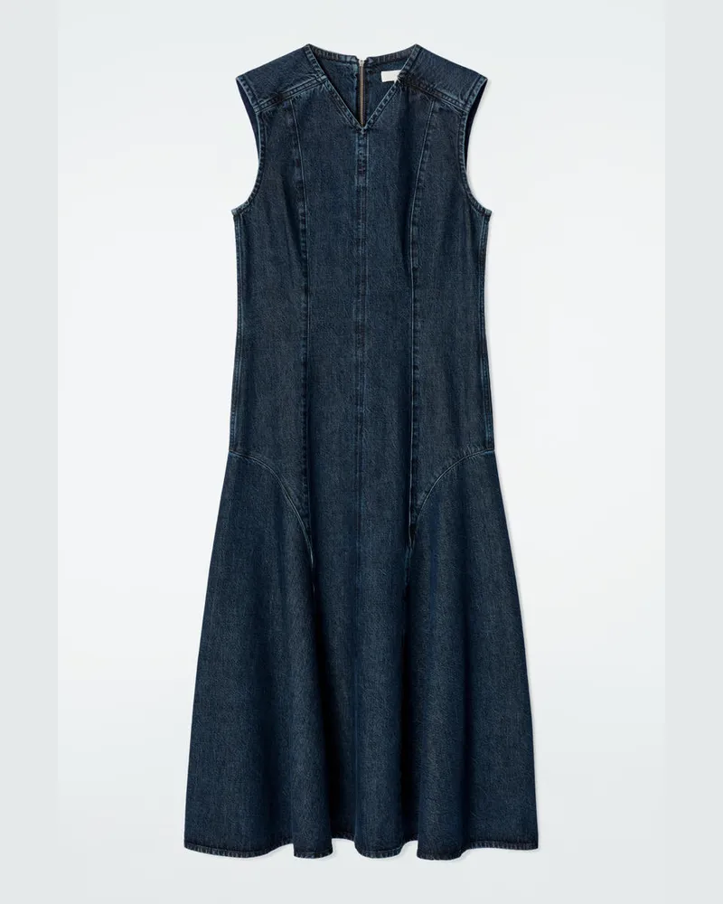 COS Midikleid Aus Denim Mit Niedriger Taille Blau