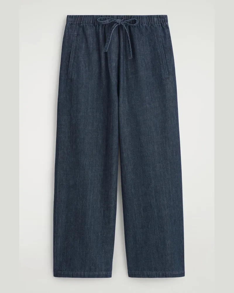 COS Verkürzte Hose Aus Denim Mit Weitem Bein Blau
