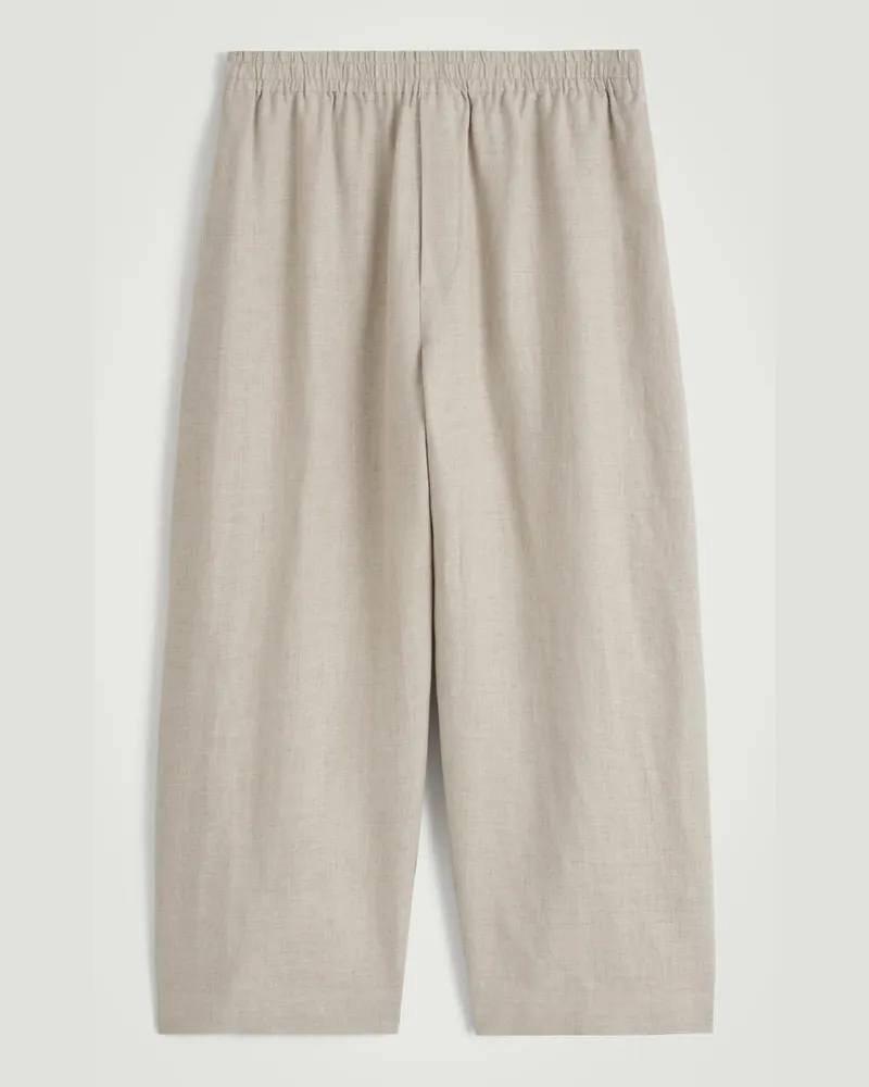 COS Leinenhose Mit Weitem Bein Und Elastischem Bund Beige