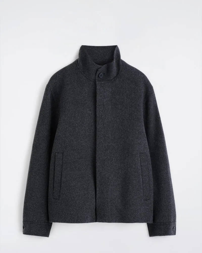 COS Jacke Aus Doubleface-Wolle Mit Kragen Grau