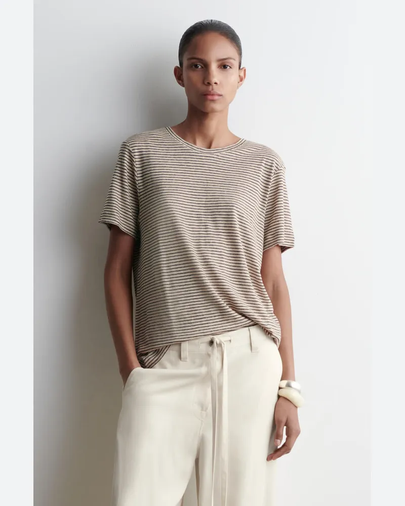 COS Hemd Aus Leinen Mit Rundhalsausschnitt Beige