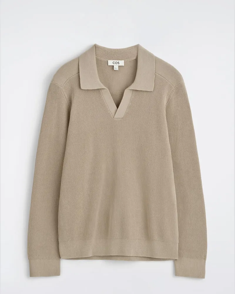 COS Polopullover Aus Baumwolle Beige
