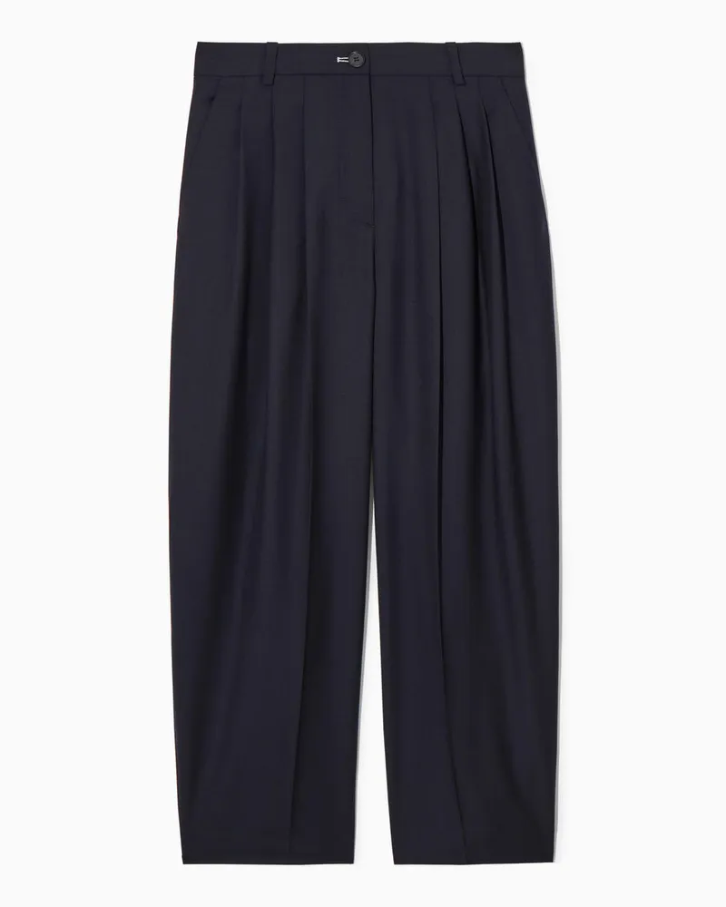 COS Wollhose Mit Barrel-Bein Und Normaler Passform Blau