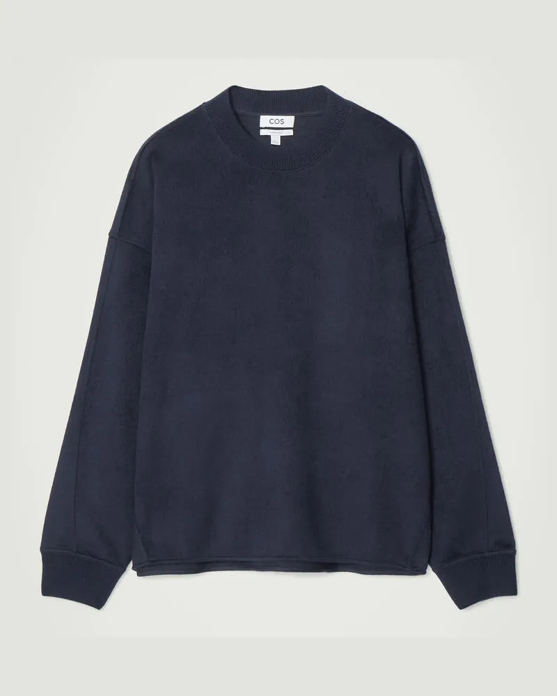 COS Oversized-Pullover Aus Merinowolle Blau