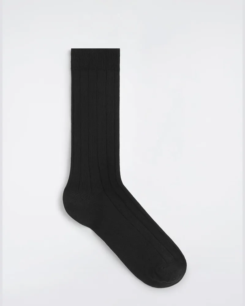COS Socken Aus Rippstrick Schwarz