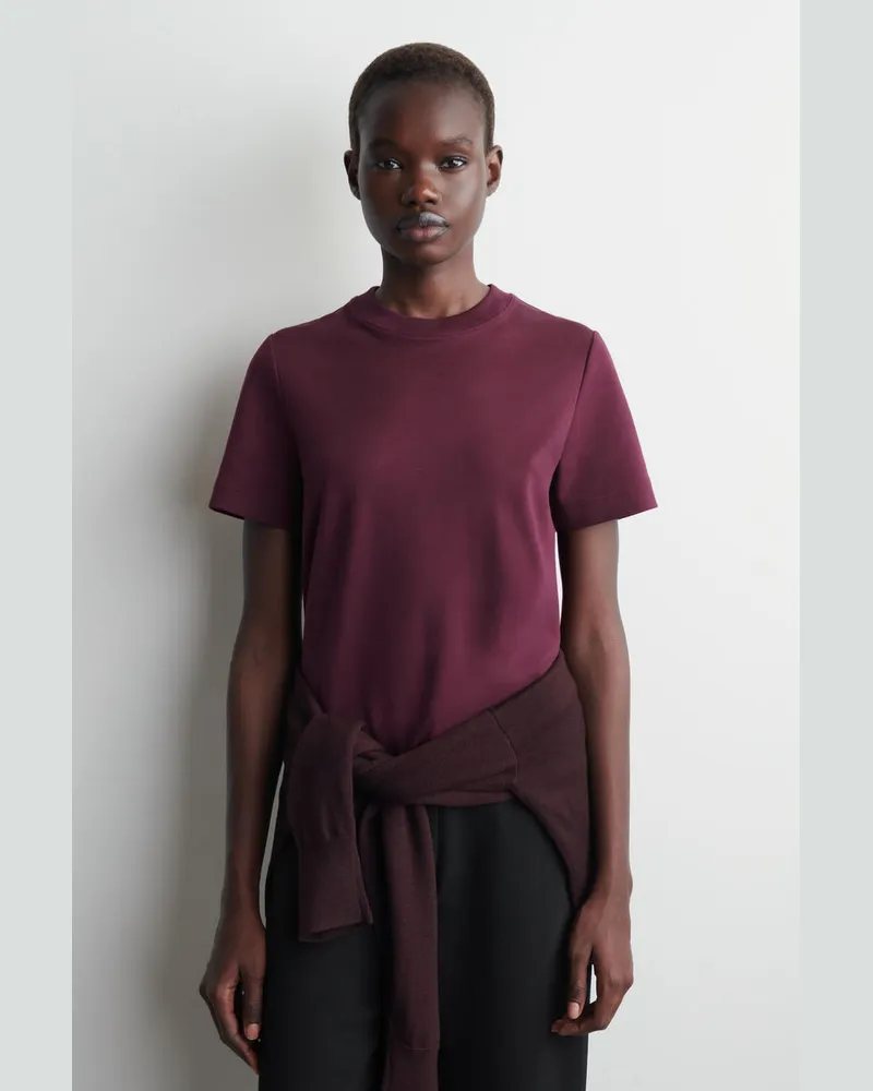 COS Schlichtes T-Shirt Rot