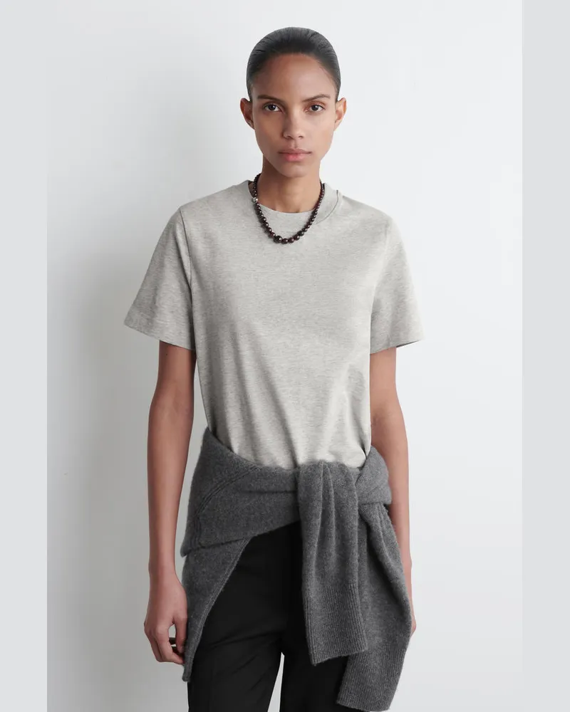 COS Schlichtes T-Shirt Mit Normaler Passform Grau