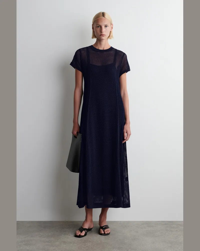 COS Maxikleid Aus Baumwolle Blau