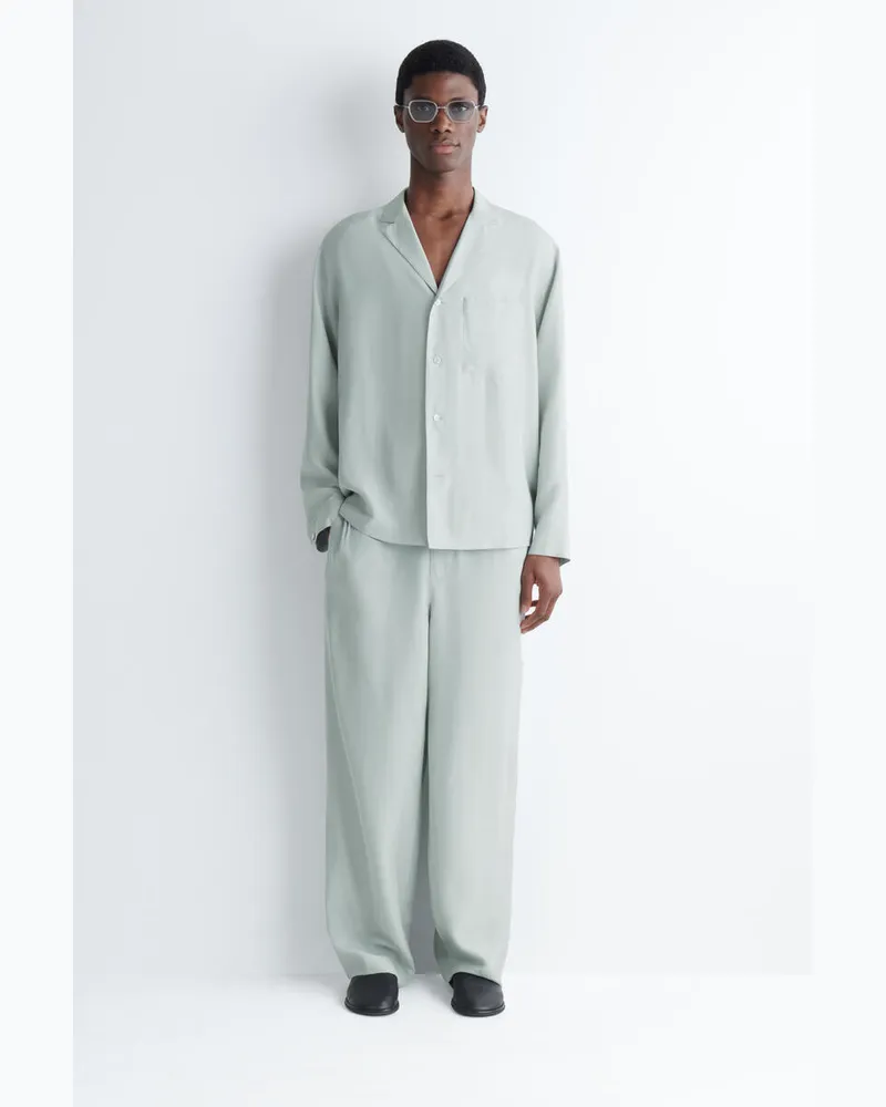 COS Silk Relaxed-Fit Straight-Leg Trousers Grau