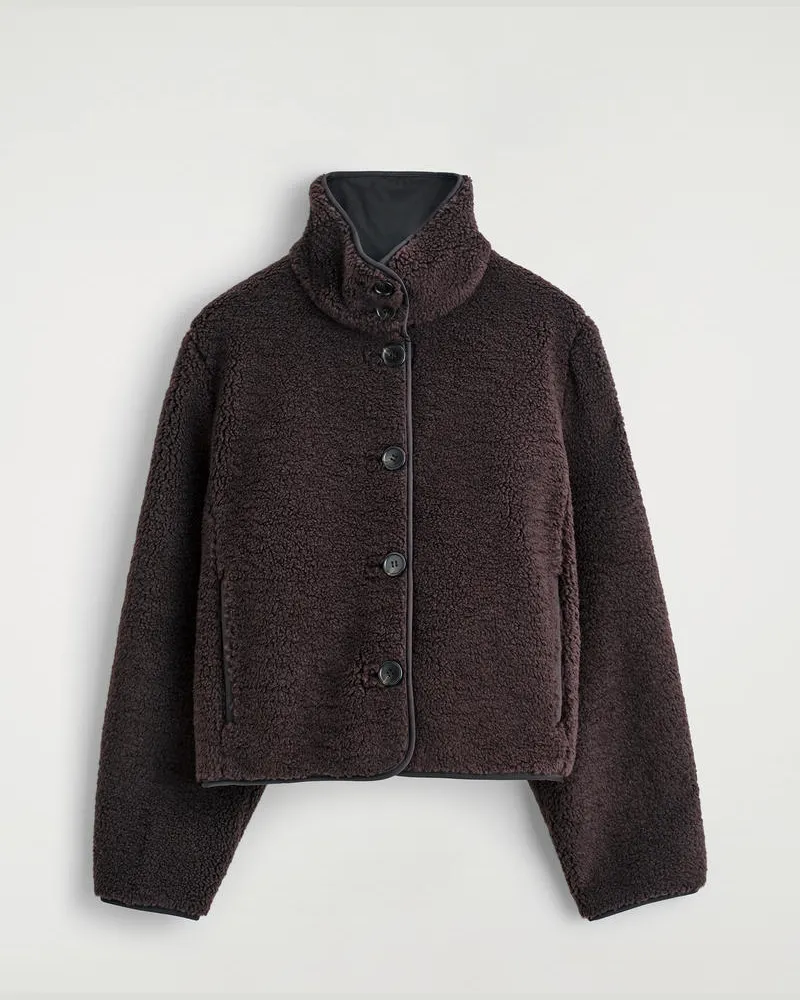 COS Teddyjacke Mit Stehkragen Braun