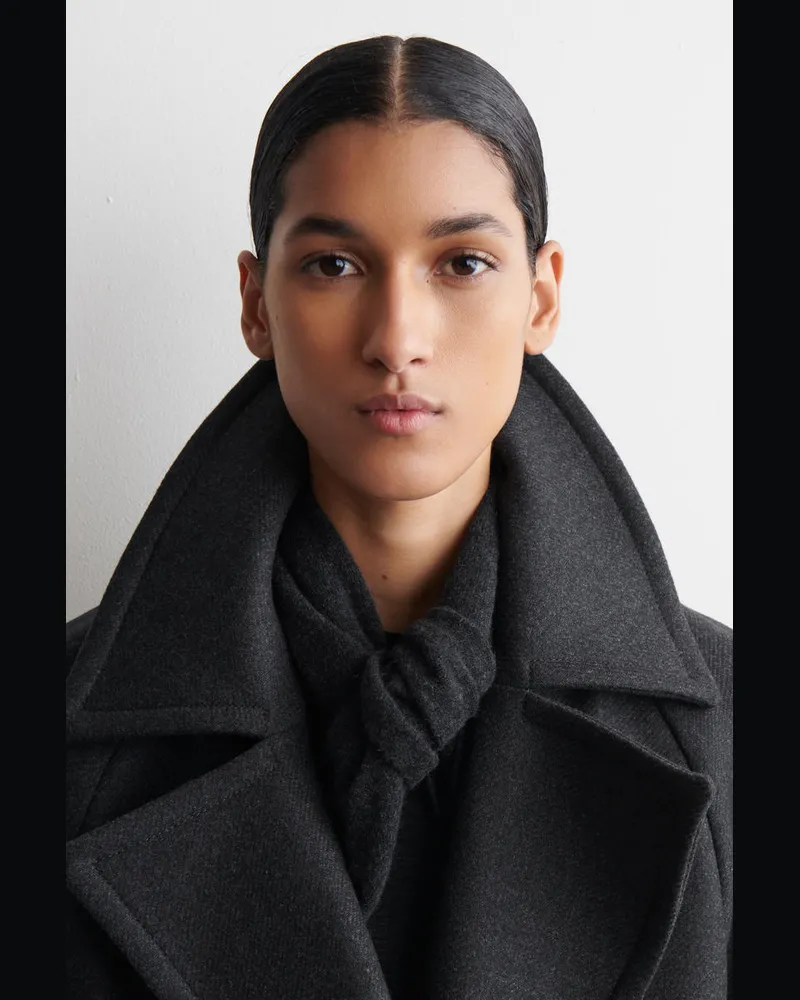 COS Dreieckstuch Aus Kaschmir Grau