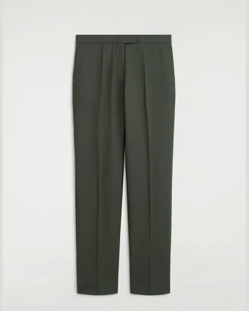 COS Elegante Hose Aus Twill Mit Ausgestelltem Bein Grün