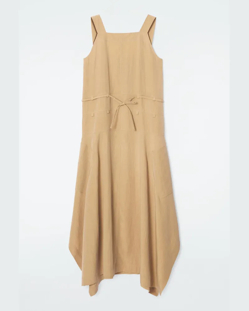 COS Voluminöses Asymmetrisches Maxikleid Beige