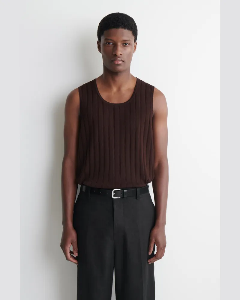 COS Ribbed-Knit Cotton Tank Top Rot