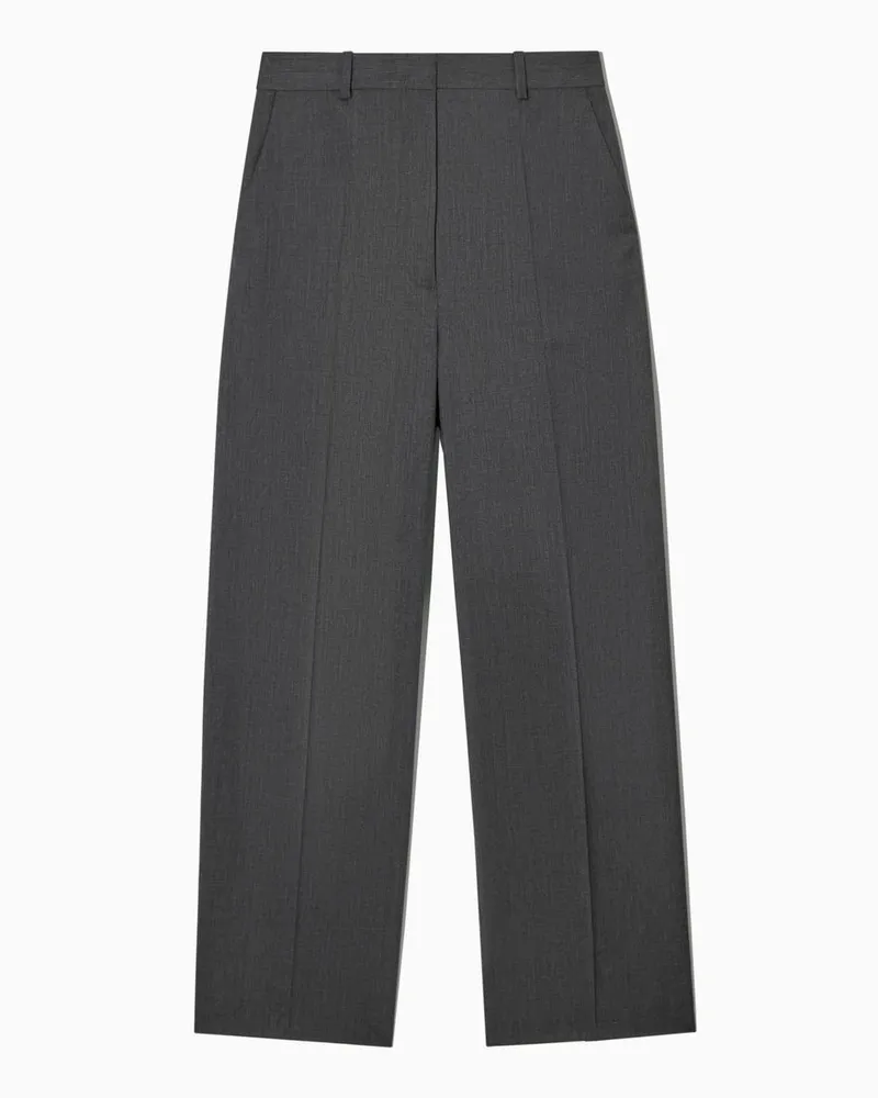 COS Elegante Wollhose Mit Hohem Bund Grau