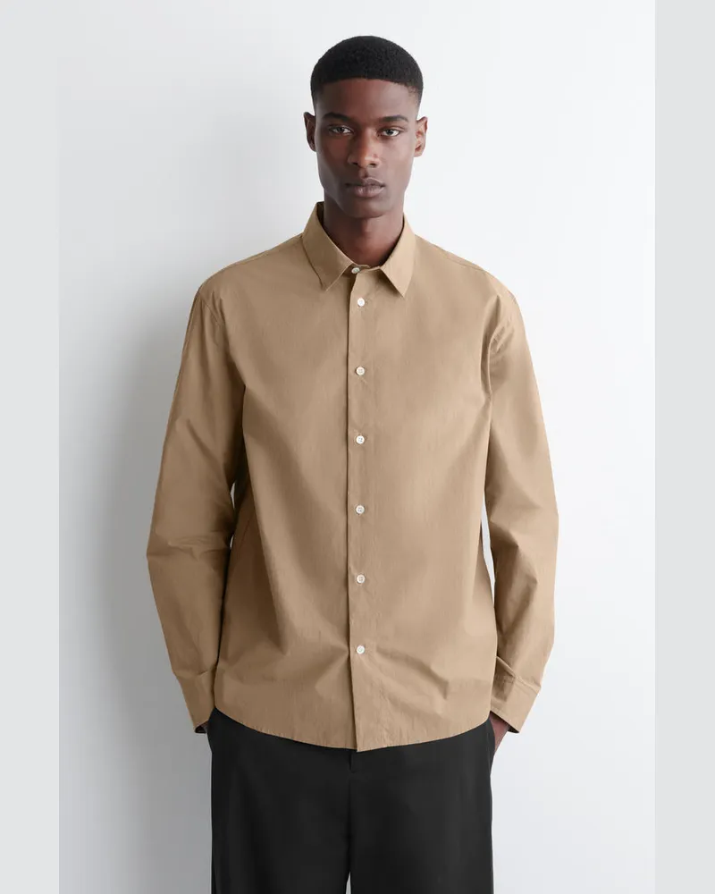COS Lockeres Hemd Aus Baumwoll-Popeline Beige