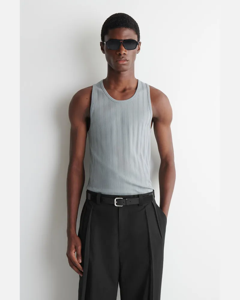 COS Schmal Geschnittenes Tanktop Aus Baumwolle Grau